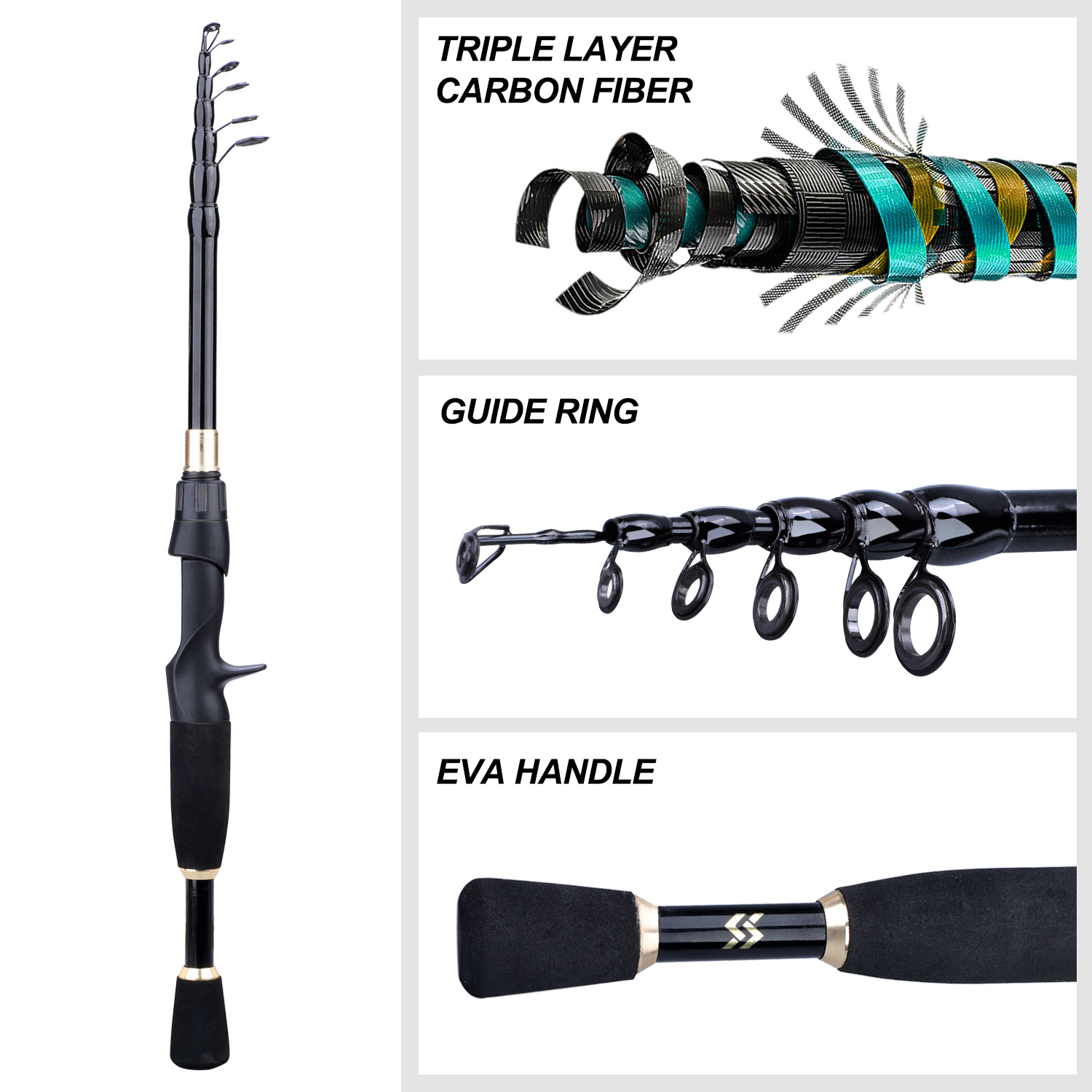 Sougayilang 1.8-2.4m Casting F - đánh giá và giá Spincast Reel